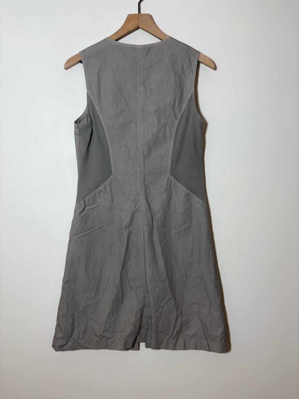 Inizio Onz Italy Zip Up Sleeveless Mini Dress Sz M Gray Lagenlook - Picture 5 of 7